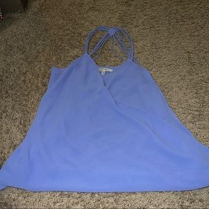 Blue Naked Zebra Blouse Tank Top. Vibrant Color. Flattering Fit